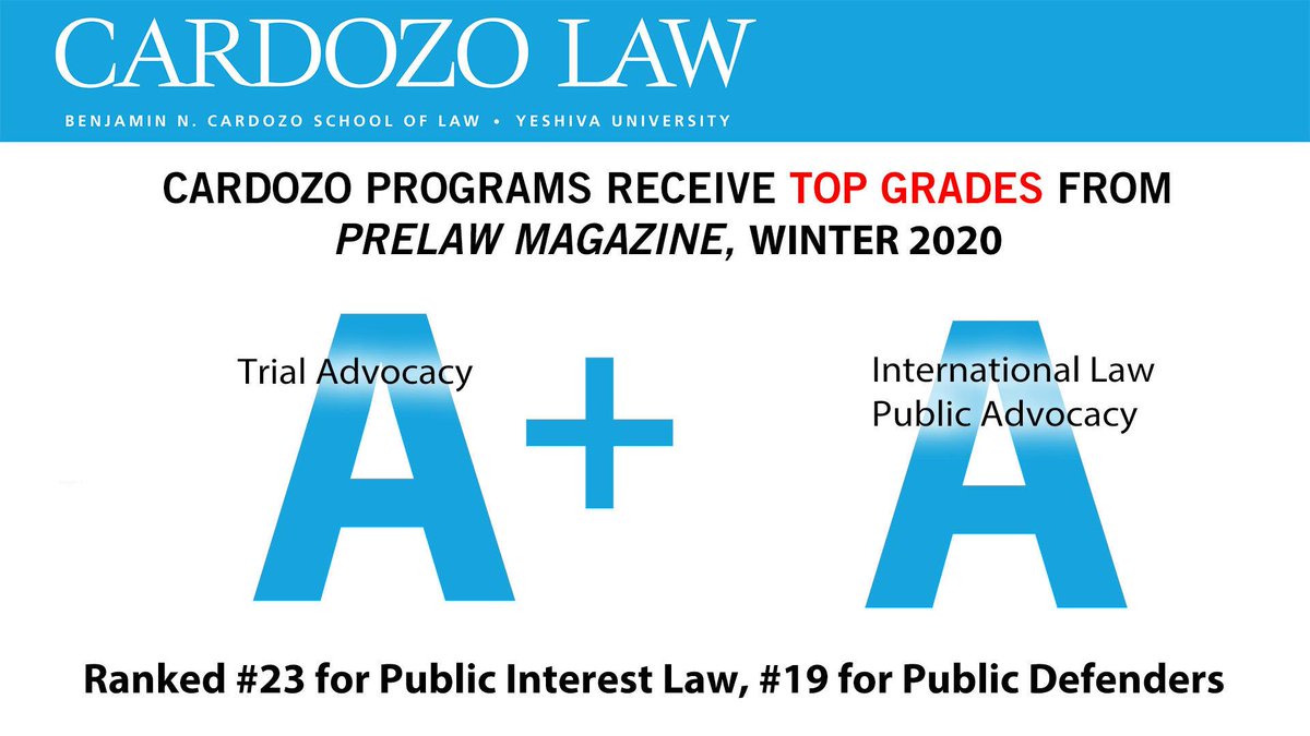 Cardozo Programs Get High Grades From Prelaw Magazine Winter Issue