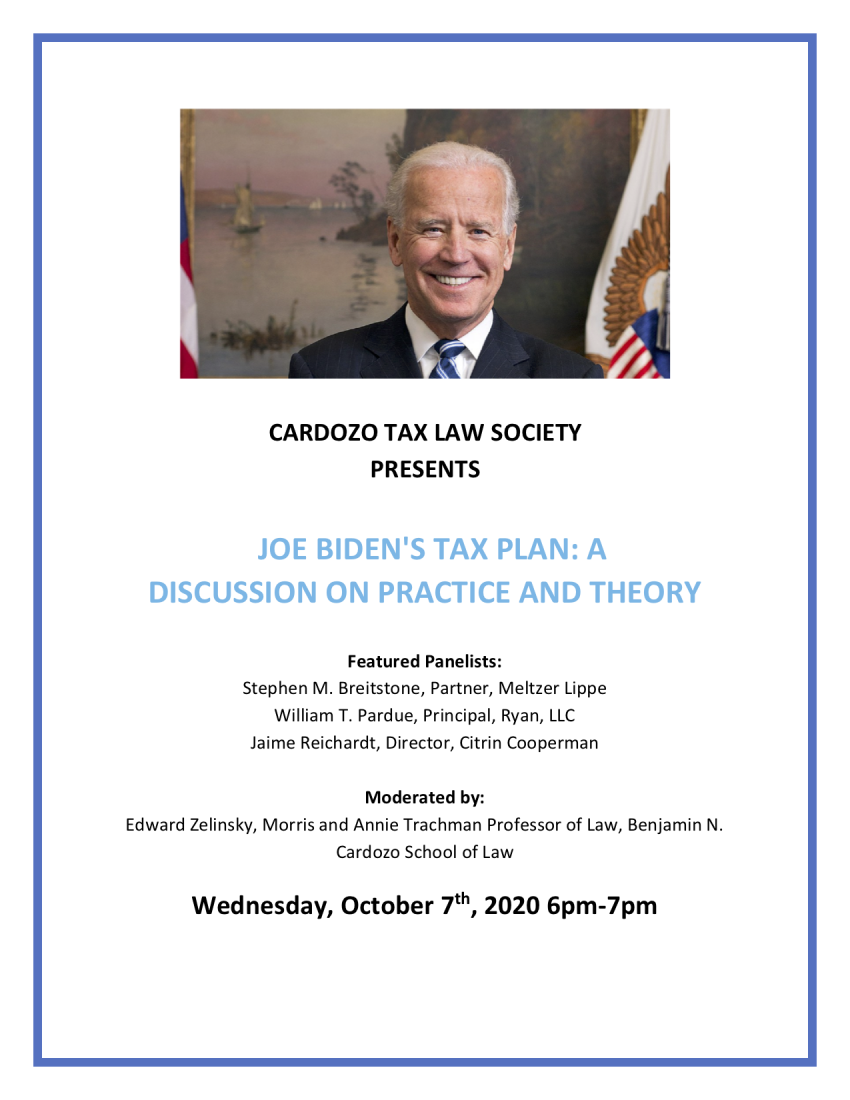 Joe Biden and a Tax Plan: A Discussion on Theory and Practice