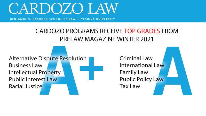Cardozo Earns A Grades in PreLaw Magazine's Winter Issue