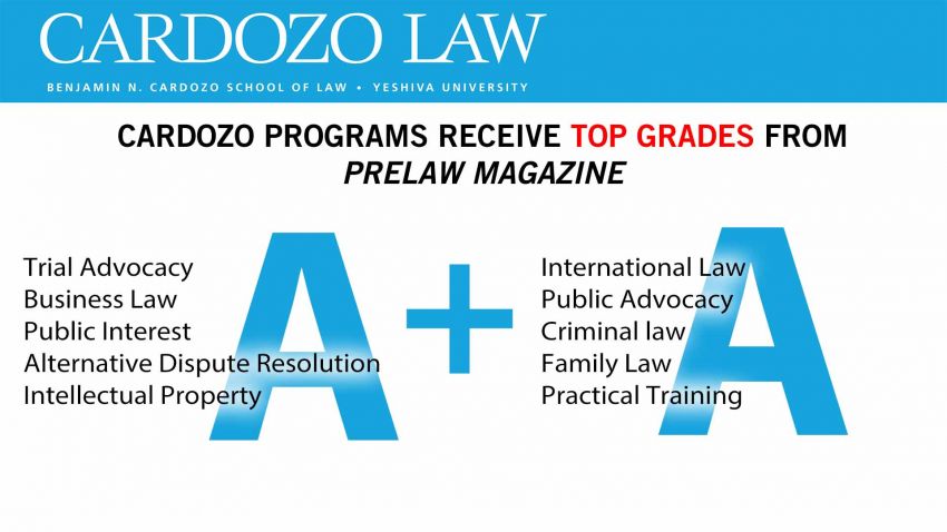 Cardozo Program Earn High Grades from PreLaw Magazine's Spring Issue