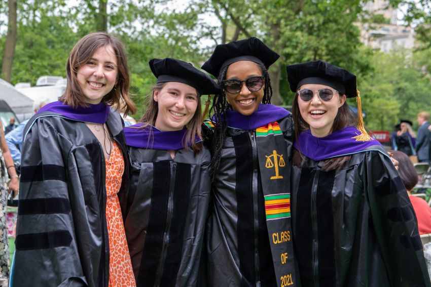 Smiling students at 2021 Commencement 
