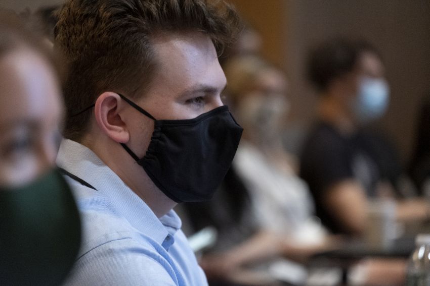 student wearing mask