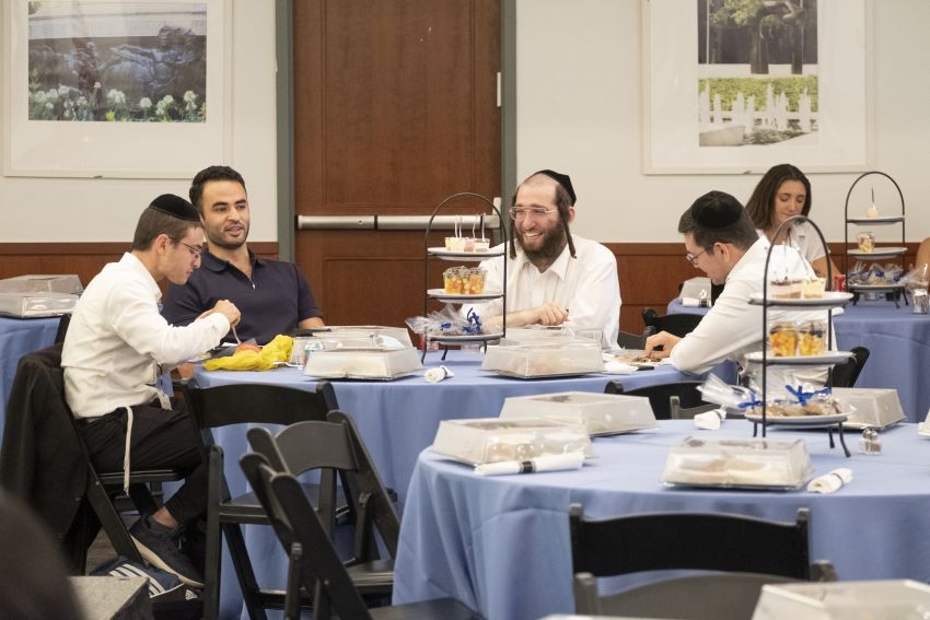 students laughing at orientation