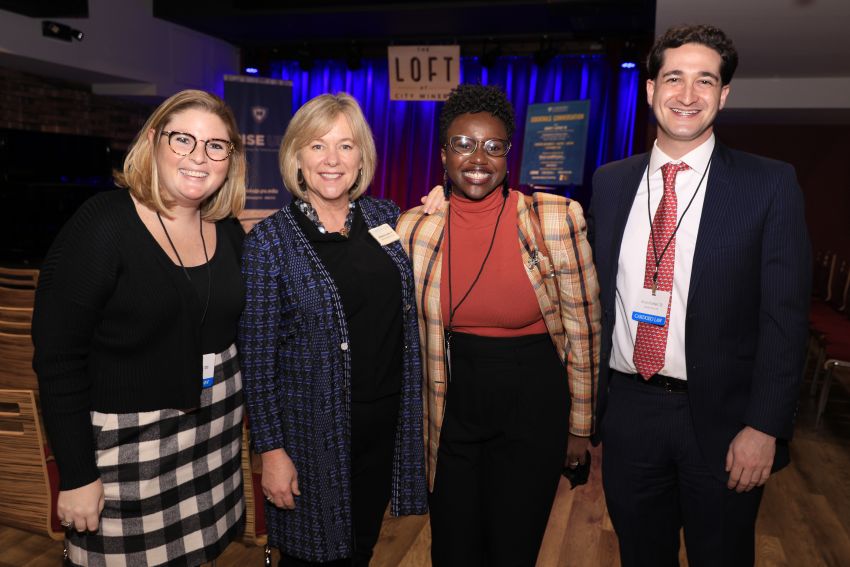 Dean Leslie and students