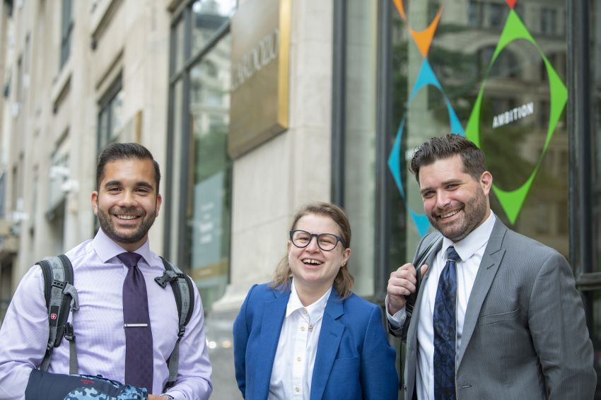 Orientation students outside 2