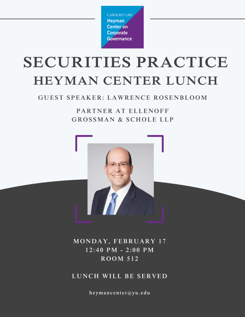 Heyman Center Lunch - Securities