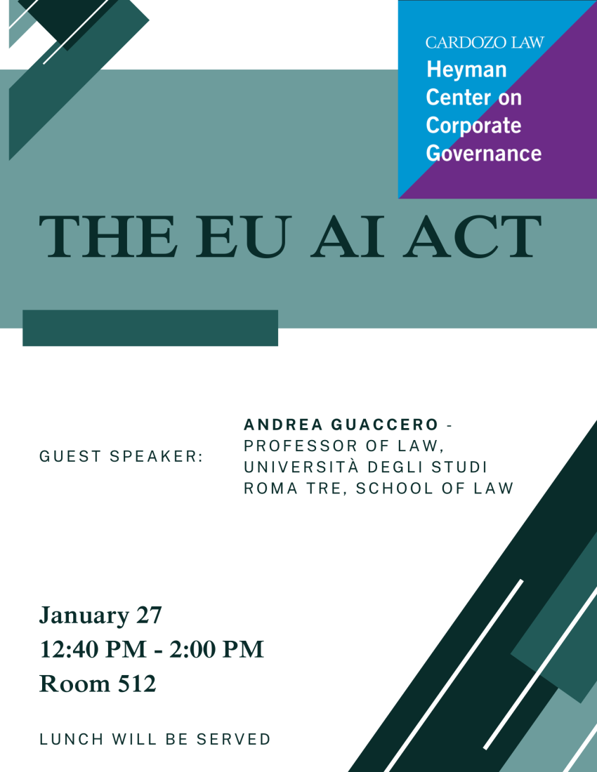 Heyman Center Lunch - The EU AI Act