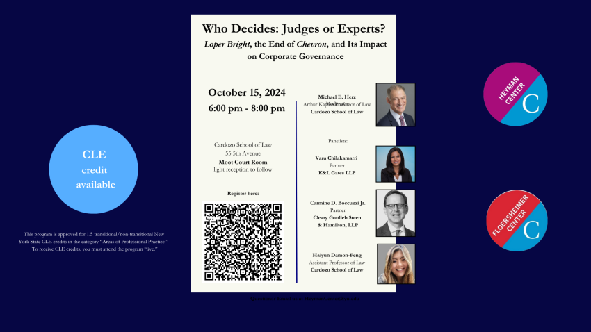 Who Decides: Judges or Experts? Loper Bright, the End of Chevron, and Its Impact on Corporate Governance