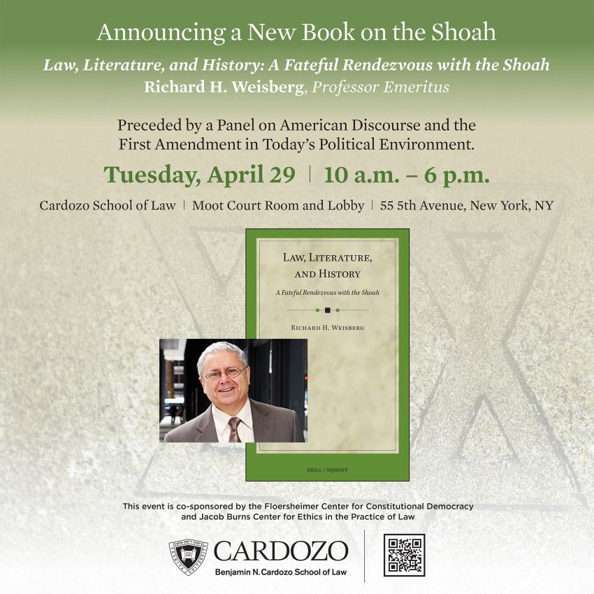 Announcing a New Book on the Shoah by Richard Weisberg